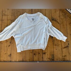 American Eagle Outfitters White Off-the-Shoulder Sweater